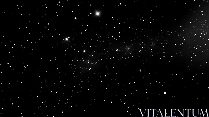 Starlit dust river quietly threads across the midnight void