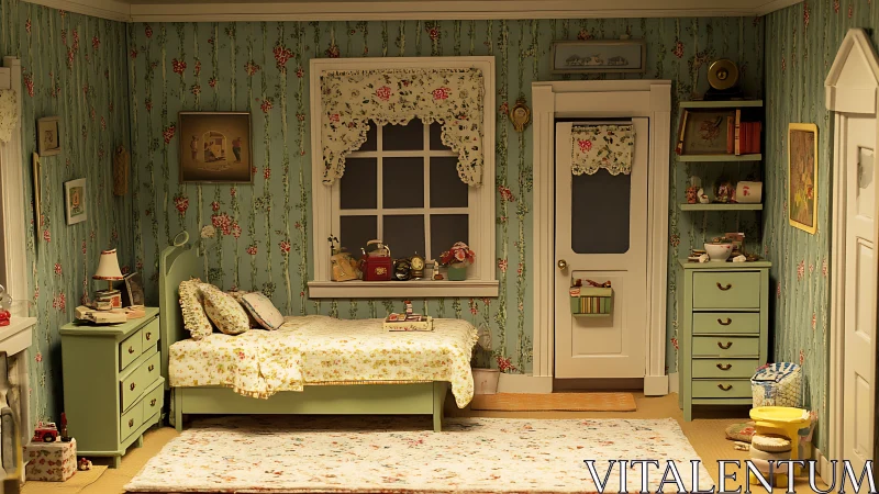 Charming vintage bedroom glows with soft, nostalgic comfort