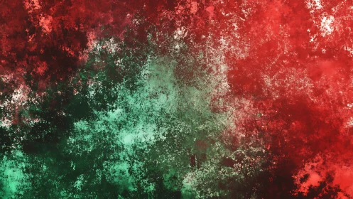 Festive red and green abstract textures with soft energy.