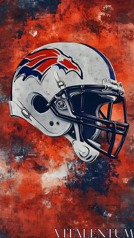 Stylized American football helmet rendered on abstract field