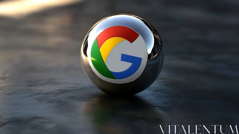 Google Logo Sphere Rendered on Dark Surface