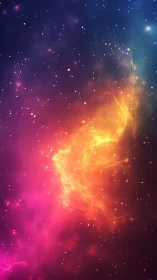 Nebular plasma filament glows in high-saturation cosmic field