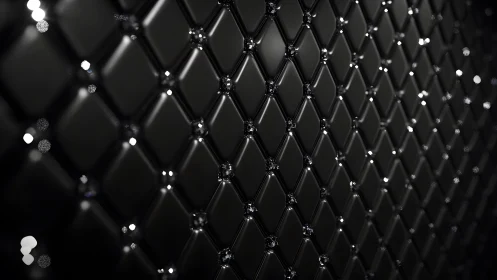 Luxurious Black Diamond Quilted Pattern with Sparkling Accents.
