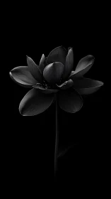 Lotus Bloom Illuminated Against Void.