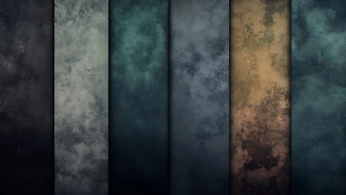 Moody textured panels in softly blended earthy colors.