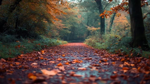 Ember-Strewn Corridor: Autumn's Fiery Threshold.