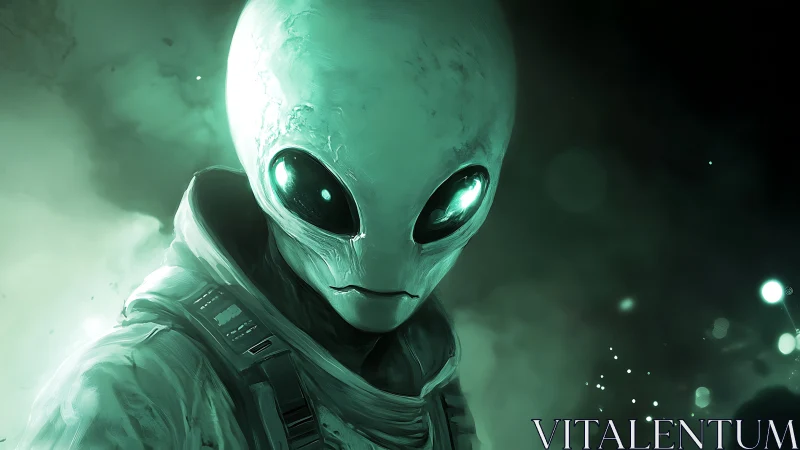 Bioluminescent alien portrait rendered in cinematic digital painting
