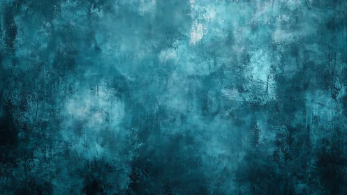 Textured teal abstract wall shows layered weathered surface