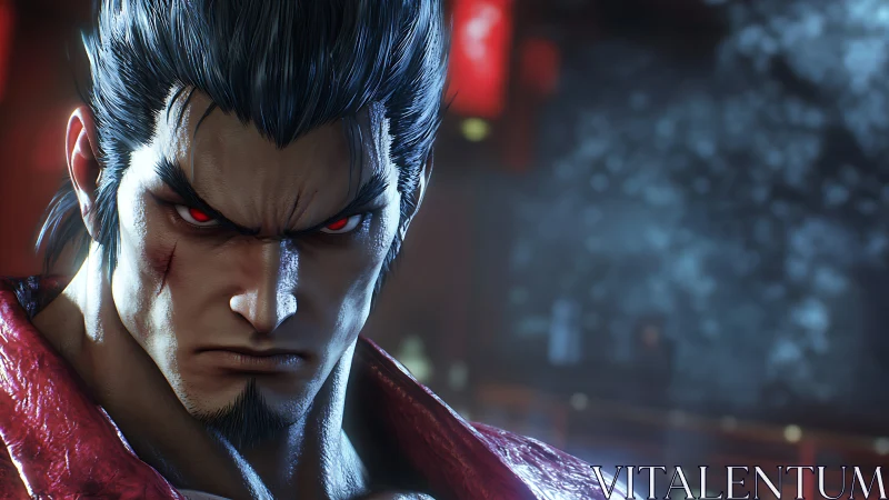 3D character portrait with dramatic key lighting and focus depth.