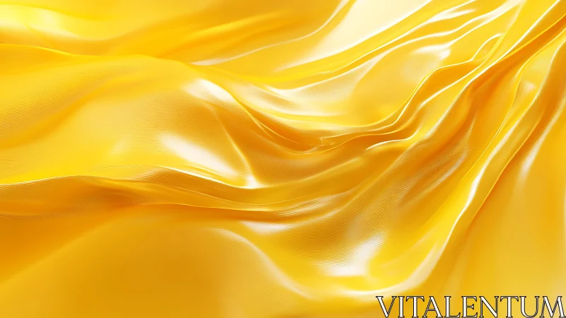 Shimmering Yellow Satin Fabric with Elegant Folds and Light Effects.