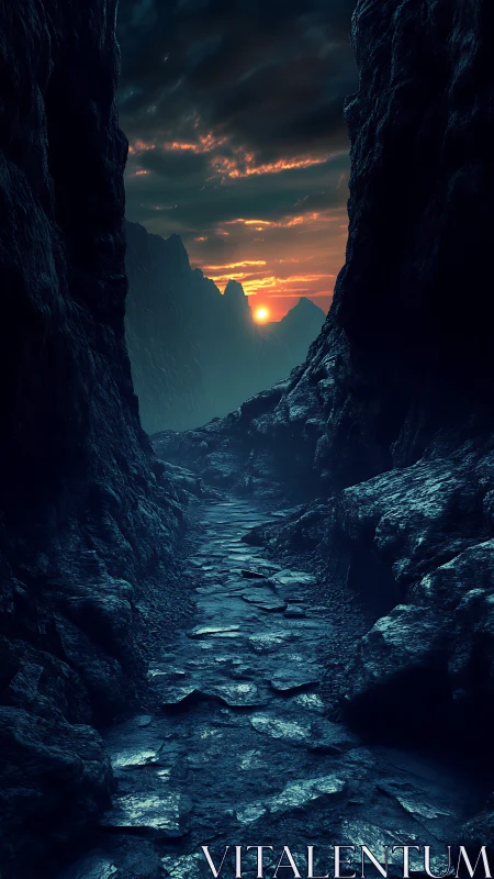 Twilight mountain pass welcomes wanderers toward the glow