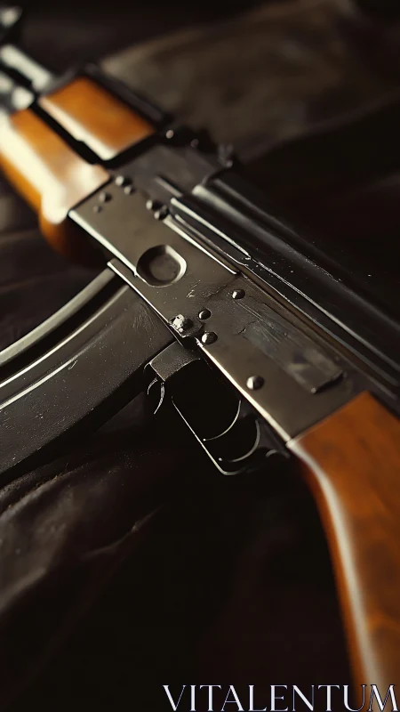 Steel and cedar glint in a tense, cinematic close focus