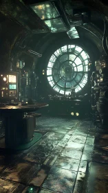 Time-soaked workshop hums beneath a giant emerald clockface