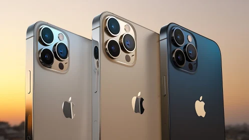 iPhone 13 Pro models showcase advanced triple camera systems.