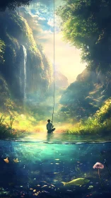 Dreamer on the riverline between skywater worlds.