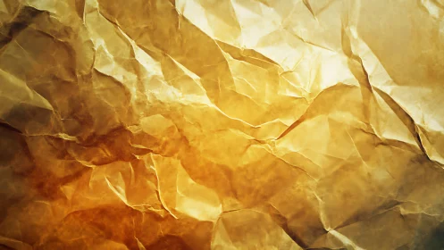 Golden crumpled paper texture glows with warm highlights