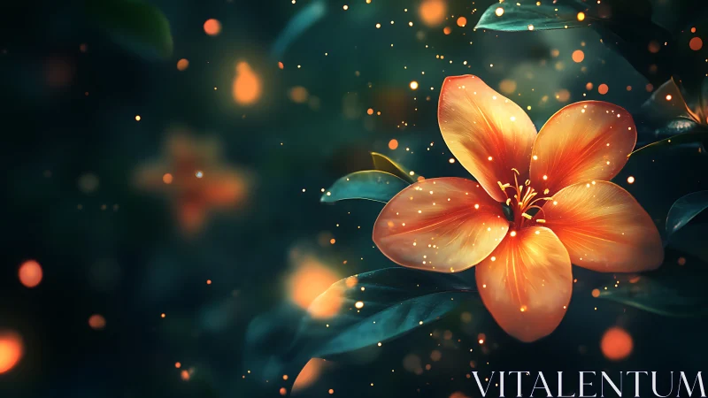 Glowing Flower Blooms with Magical Light and Warmth