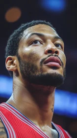 Sweat-lit courtside guardian staring down the next play.
