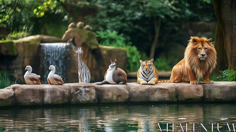 Zoo's Unlikely Parliament Convenes Poolside.