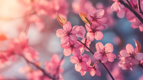 Spring Cherry Blossoms in Soft Focus: Botanical Study.
