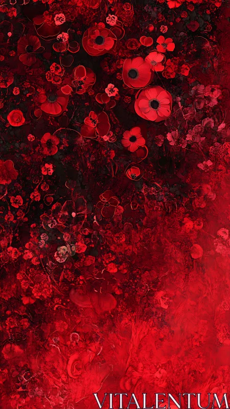 Cracked black stone wall with vivid molten red shards.