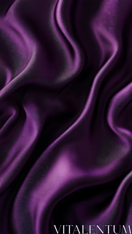 Purple satin fabric folds in close-up vertical composition.