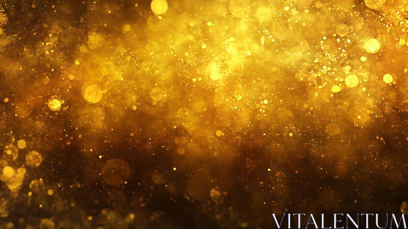 Abstract golden bokeh background with shimmering glitter effect.