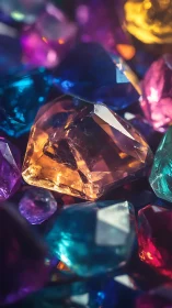 Radiant multicolored gemstones glow in vivid close-up detail.