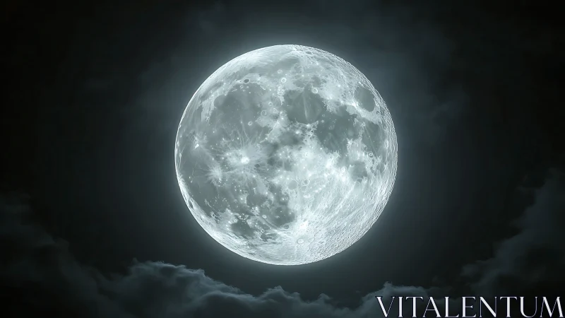 Luminous lunar lantern drifting above whispered stormclouds.