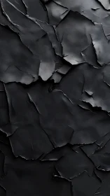 Shattered Obsidian Leather Wall in Inky Midnight Layers.