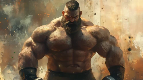 Ironclad titan exhales fury in a storm of flying embers