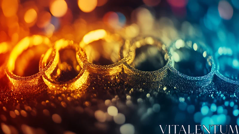 Metallic rings form a shallow depth-of-field gradient band