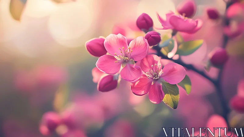 Delicate Pink Blossoms Glow with Springtime Wonder
