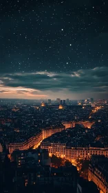 Starlit avenues carve molten rivers through midnight Paris.