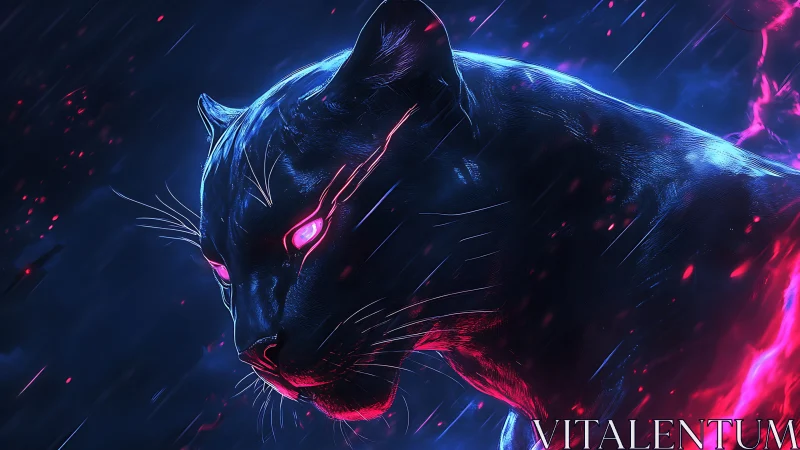 Neon Phantom Cat: Digital Storm Emerges.