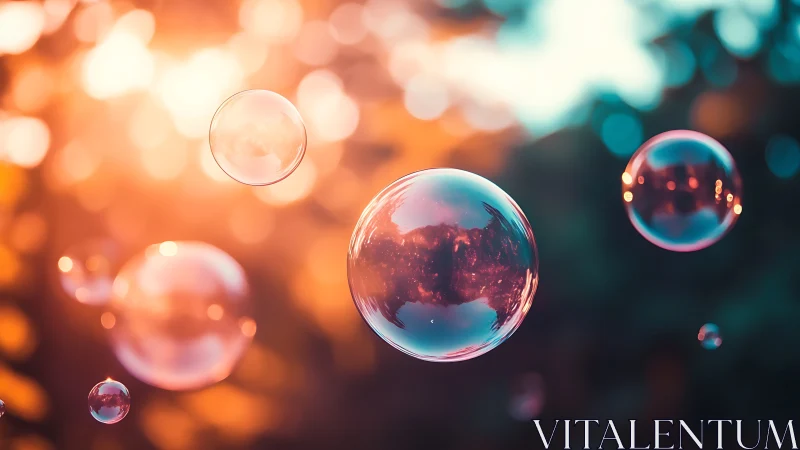 Sunlit soap bubbles hover against a bokeh-suffused backdrop