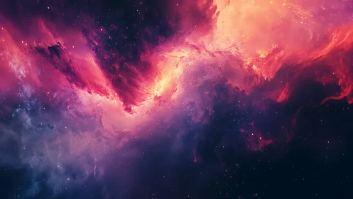 Starlit nebula river blazing through violet cosmic night sky.