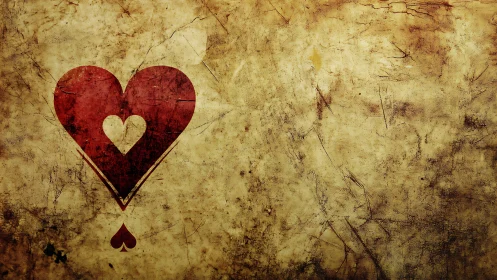 Nested Hearts on Weathered Paper with Grunge Texture.
