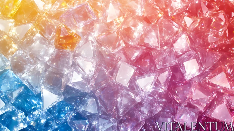 Prismatic crystal shapes in soft multicolor gradient light.