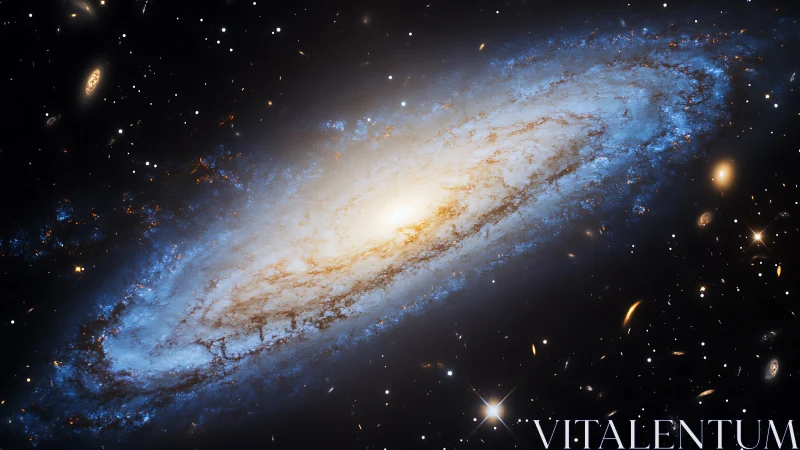 Spiraling starlit galaxy glowing softly in the quiet dark.