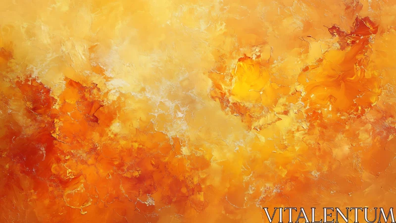 Vibrant Abstract Orange and Yellow Textured Painting.
