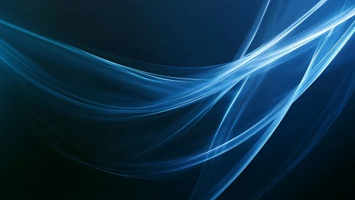 Gentle blue light ribbons drifting across a calm night sky.