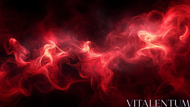 Red swirling energy wisps on dark abstract digital background.