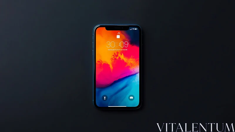 iPhone notch display thermal spectrum gradient rendering. Photorealistic.