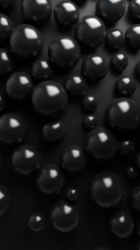 Glossy black spheres render a minimal volumetric depth study