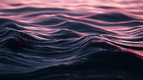 Velvet twilight waves glowing in soft evening light.