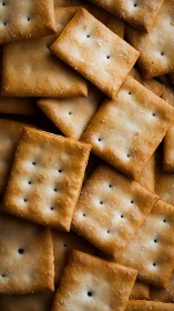 Square Salted Crackers Arranged in Close Composition