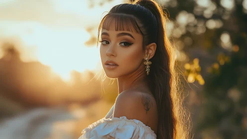 Golden hour portrait celebrates soft light and calm beauty