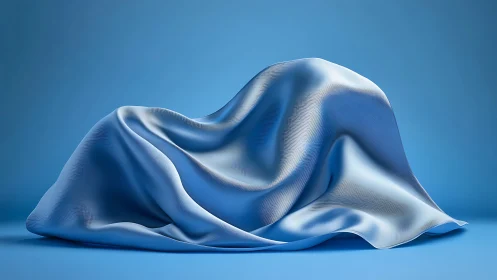 Draped light blue cloth forms smooth concealed structure