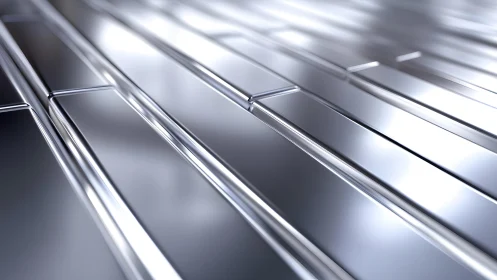 Shiny metallic surface with geometric lines in modern abstract style.